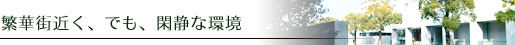 繁華街近く、でも、閑静な環境